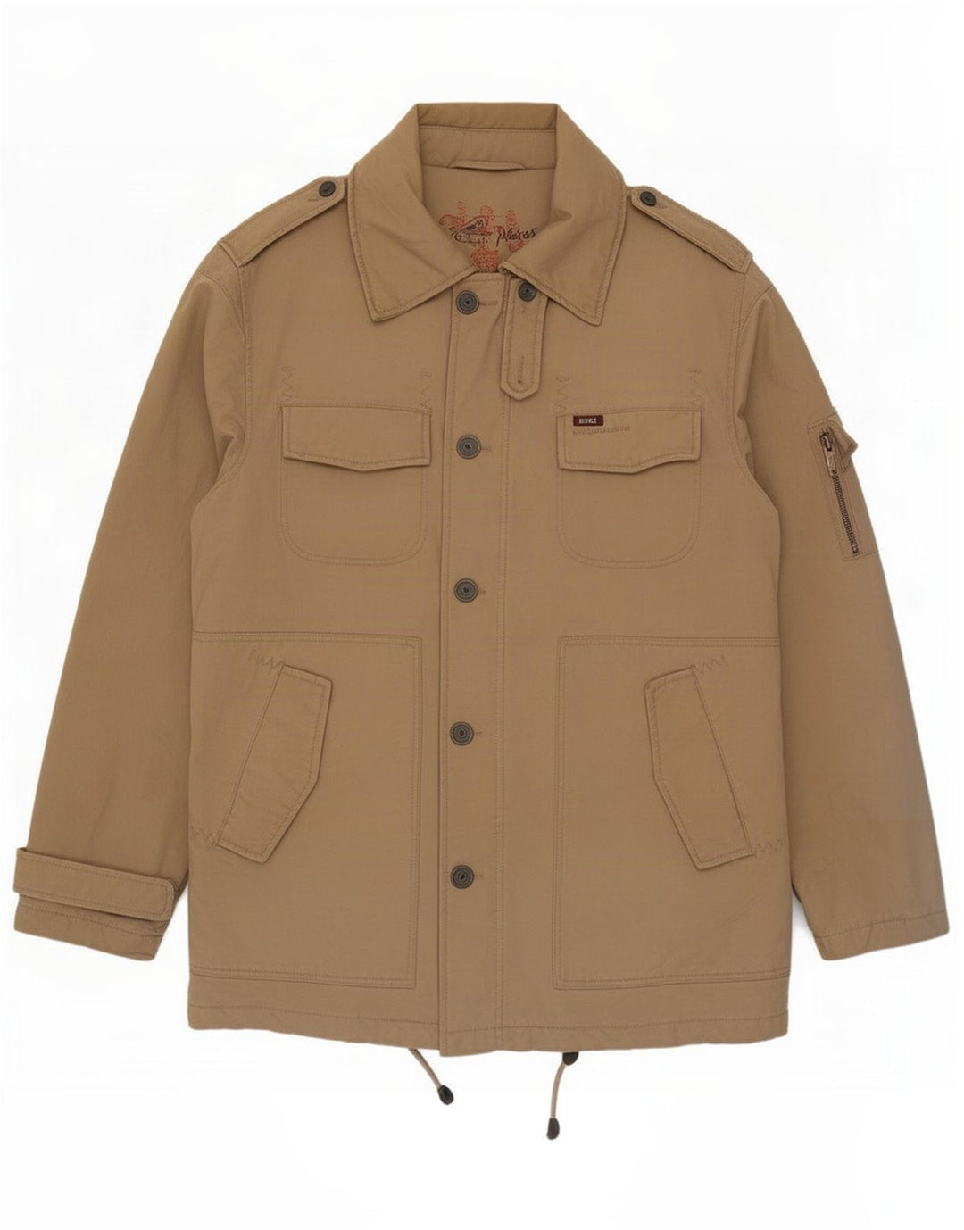 Casaco acolchoado militar masculino Rifle UK 38 algodão bege médio