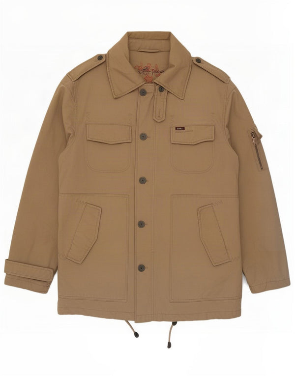 Casaco acolchoado militar masculino Rifle UK 38 algodão bege médio