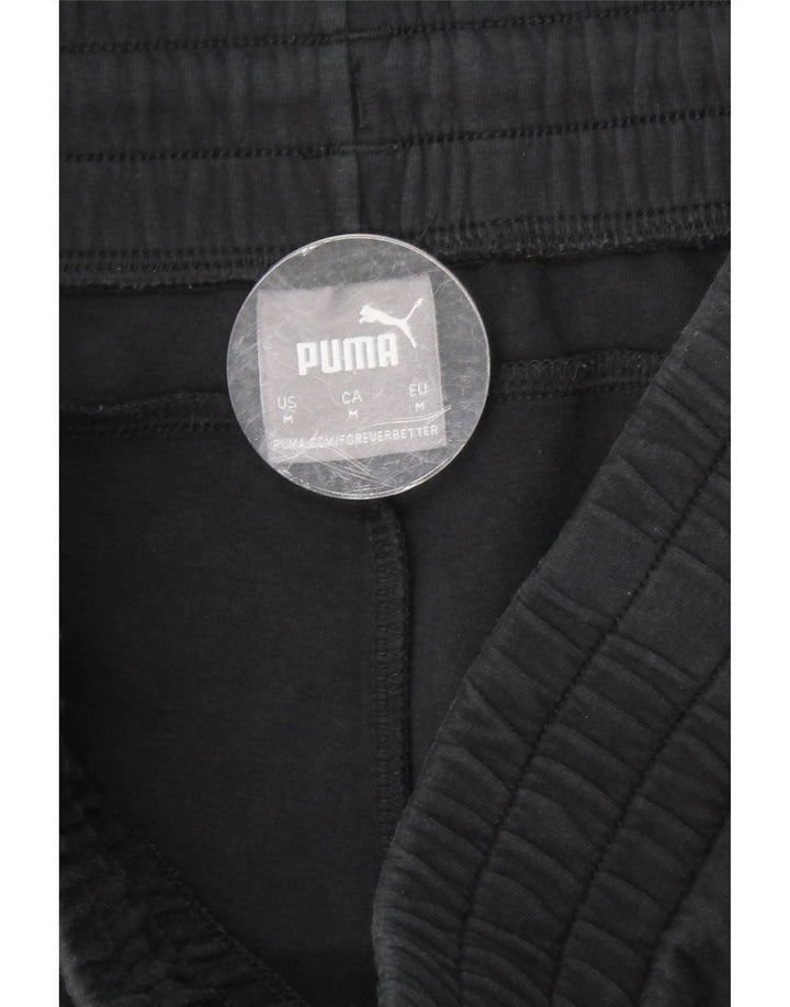Calça de treino masculina PUMA de algodão preto médio