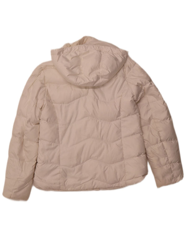 Jaqueta acolchoada com capuz feminina TOMMY HILFIGER UK 12 poliéster branco médio