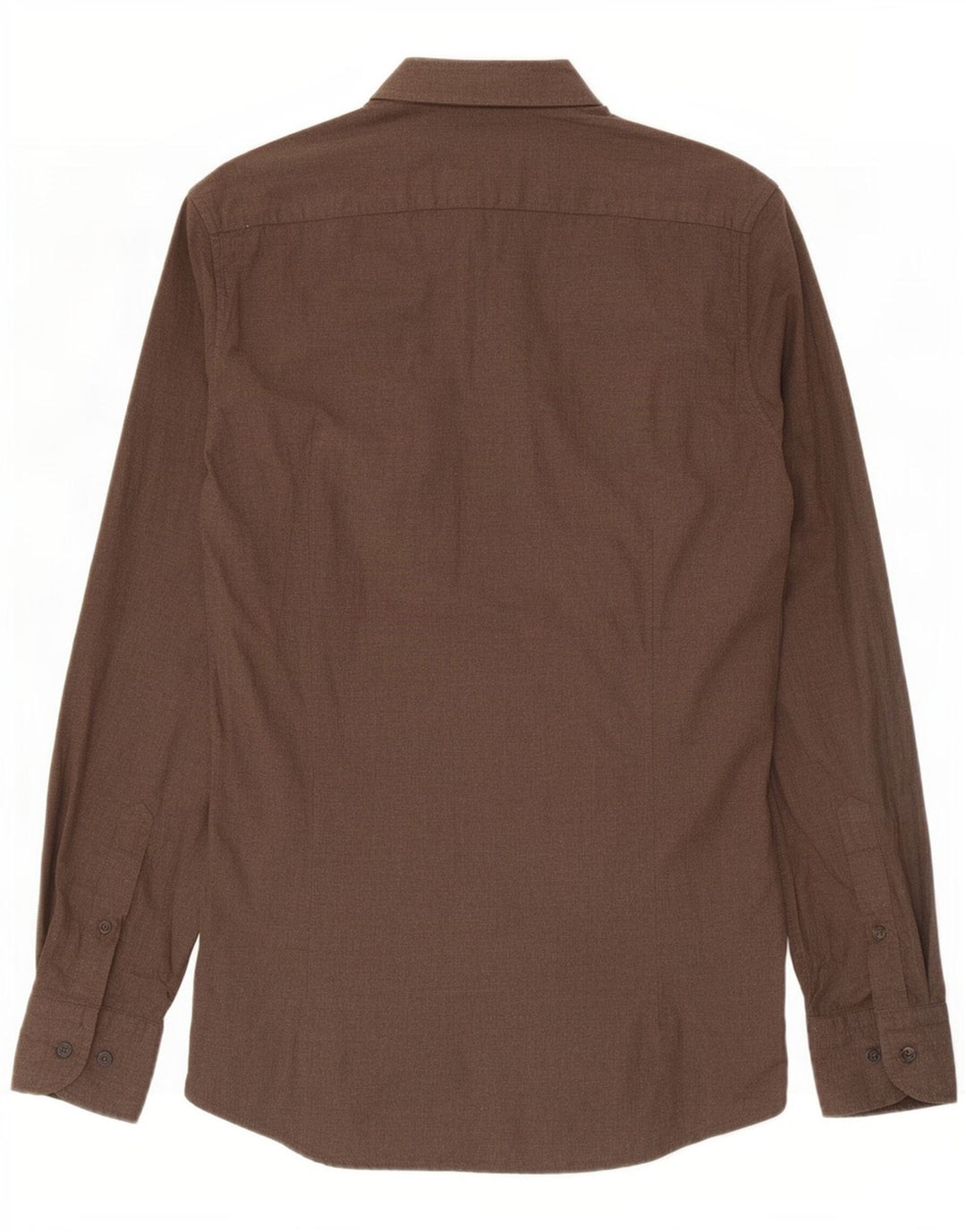 Camisa masculina Massimo Dutti pequena algodão marrom