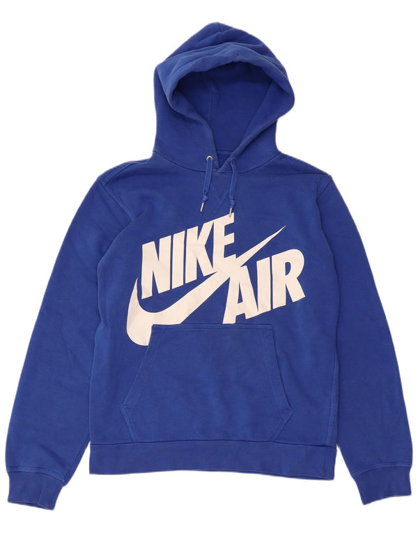 NIKE Masculino Air Graphic Hoodie Jumper Médio Azul Algodão