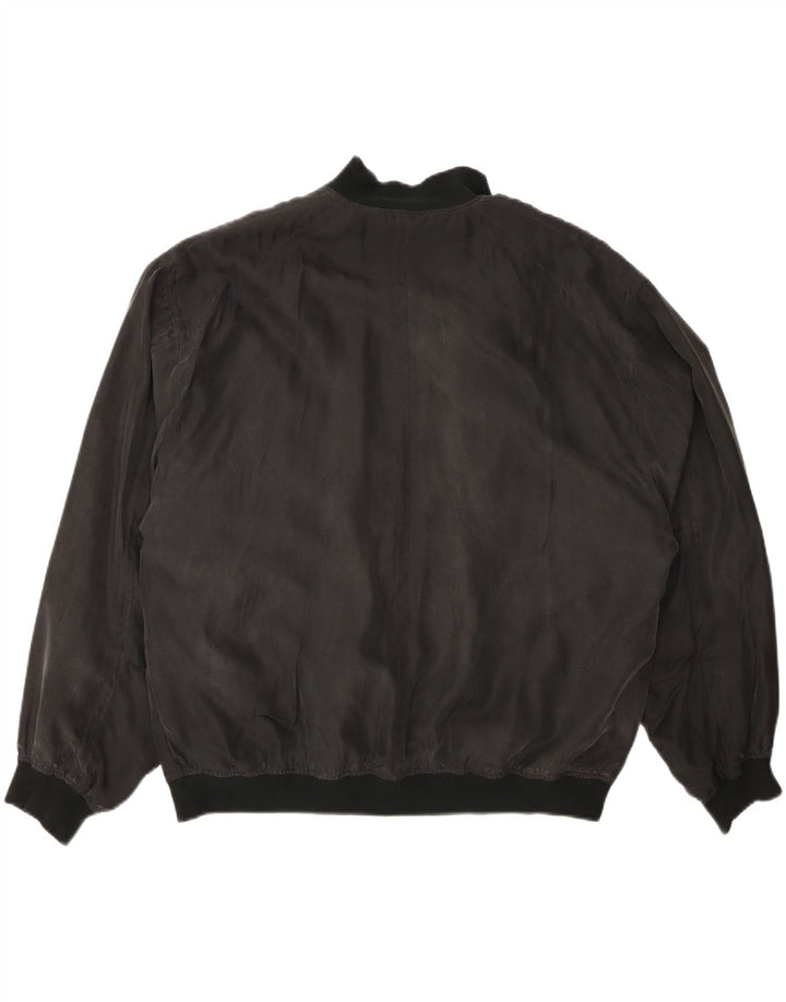 Jaqueta bomber masculina VINTAGE UK 40 grande seda cinza