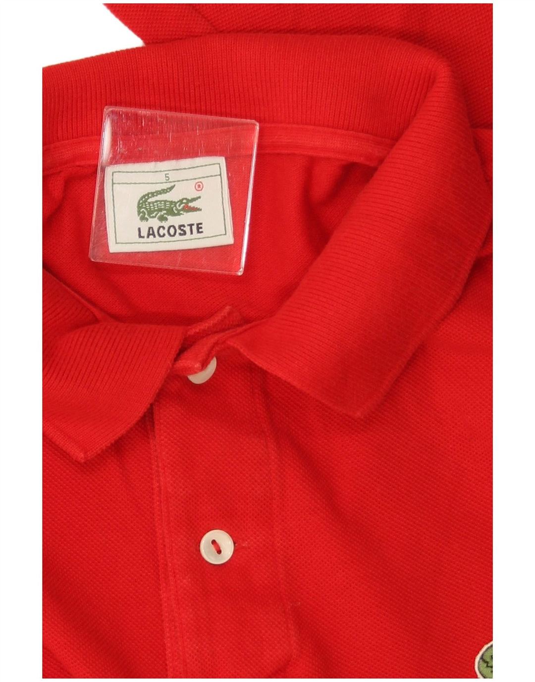 Camisa polo masculina de manga comprida LACOSTE tamanho 5 grande algodão vermelho