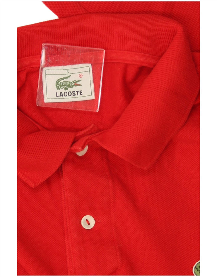 Camisa polo masculina de manga comprida LACOSTE tamanho 5 grande algodão vermelho