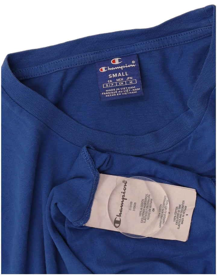 Camiseta masculina gráfica Champion pequeno algodão azul
