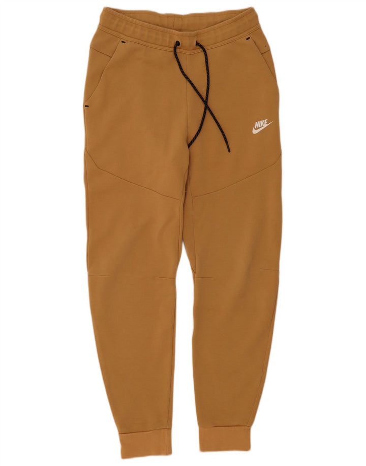 Calça de treino masculina Nike joggers pequeno algodão bege