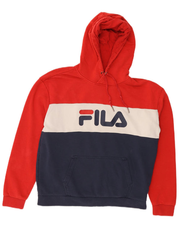 Fila Mens Graphic Hoodie Jumper Grande Multicolorido Colorblock Algodão