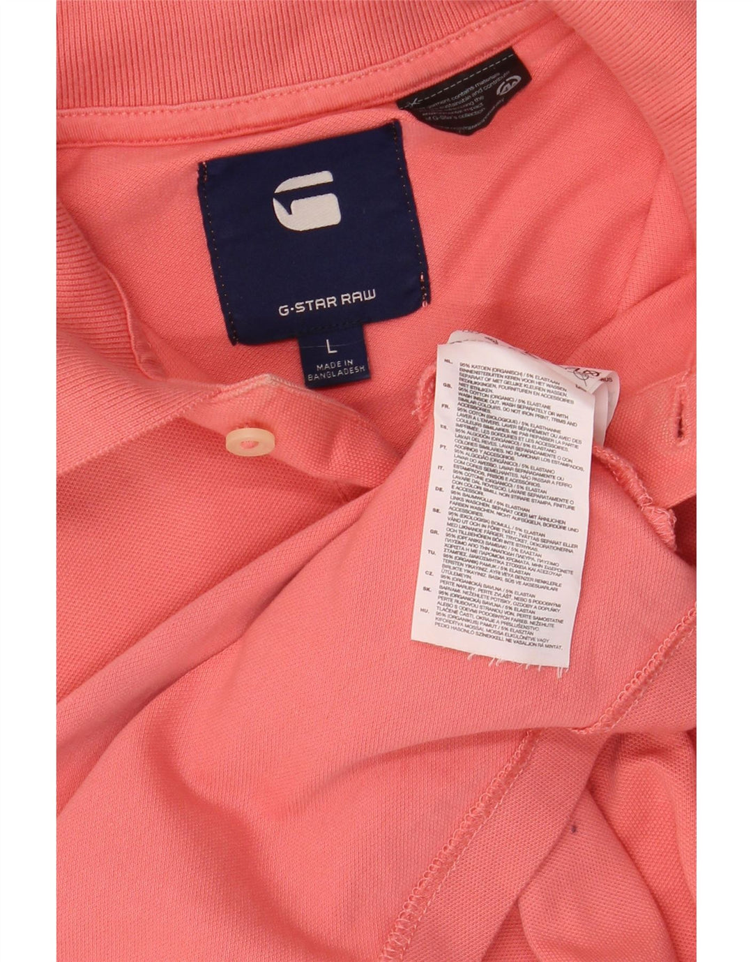 Camisa polo masculina G-STAR grande algodão rosa