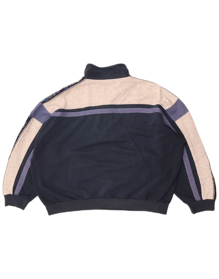 Asics feminino oversized gráfico moletom jumper UK 14 grande azul marinho