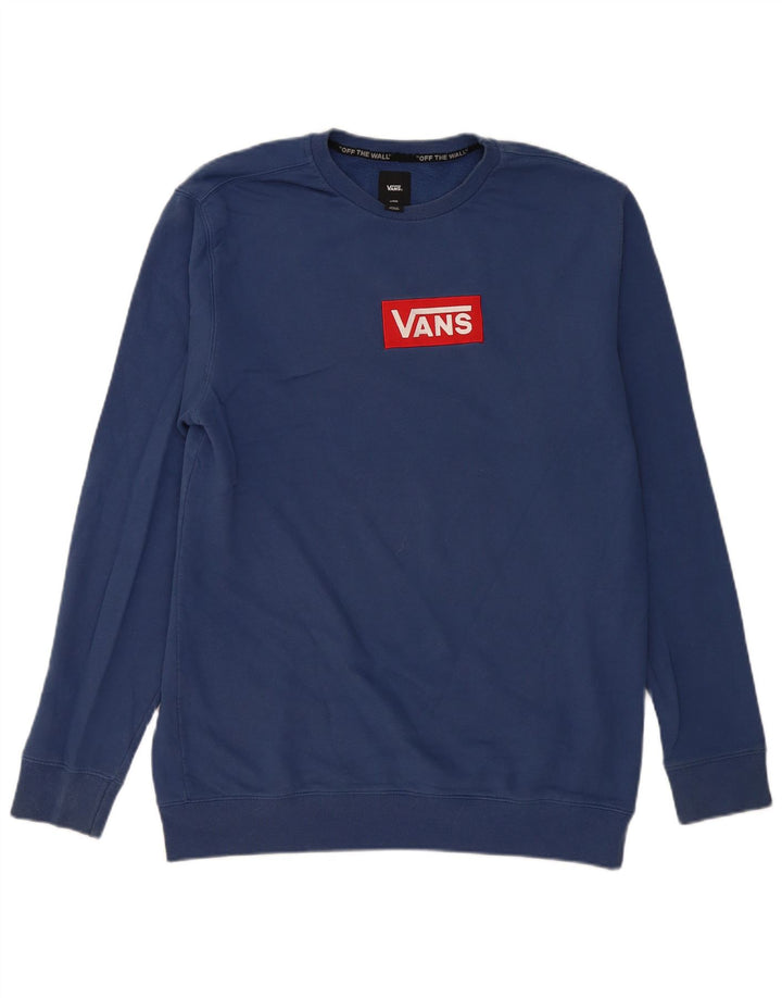 Vans masculino alto moletom jumper grande algodão azul