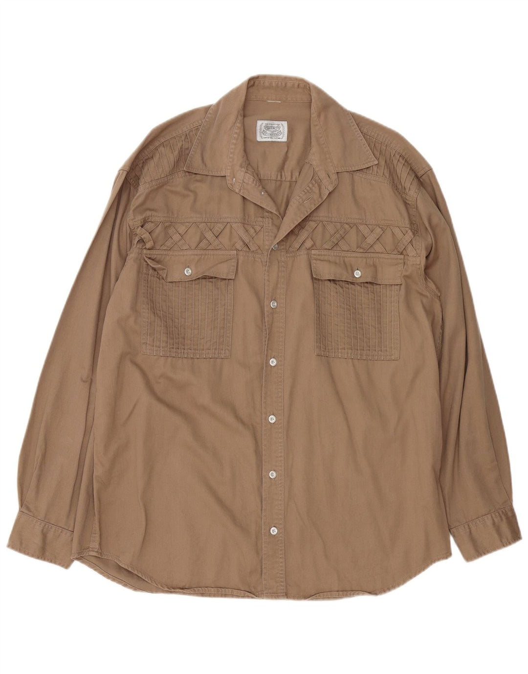 Camisa masculina vintage XL algodão bege
