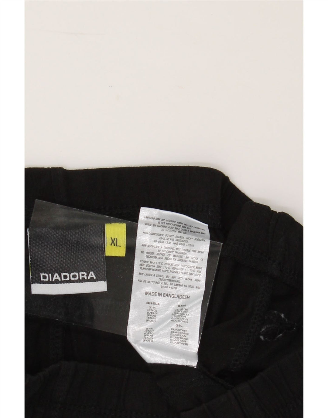 DIADORA Womens Leggings UK 18 XL Black Cotton Vintage Diadora and Second-Hand Diadora from Messina Hembry 