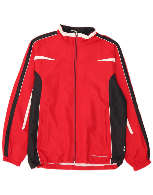 Linea Primero Mens Treino Top Jacket Grande Poliéster Colorblock Vermelho