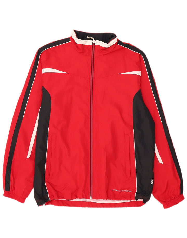 Linea Primero Mens Treino Top Jacket Grande Poliéster Colorblock Vermelho