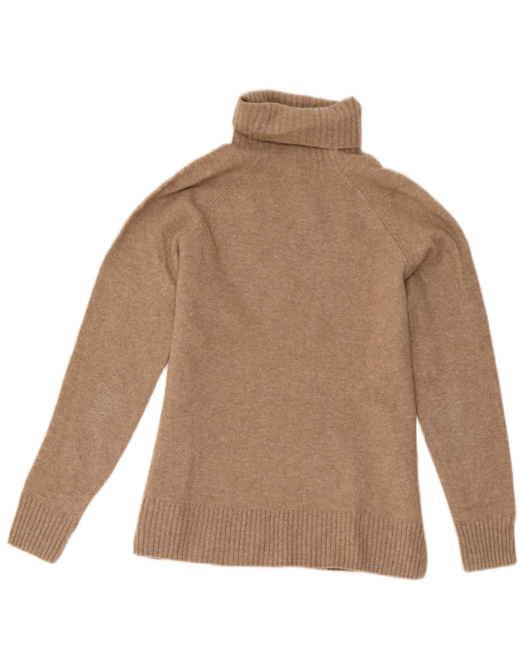 Suéter feminino Massimo Dutti com gola redonda Reino Unido 10 lã marrom pequena