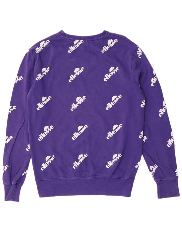 Suéter gráfico feminino Ellesse UK 12 algodão roxo médio