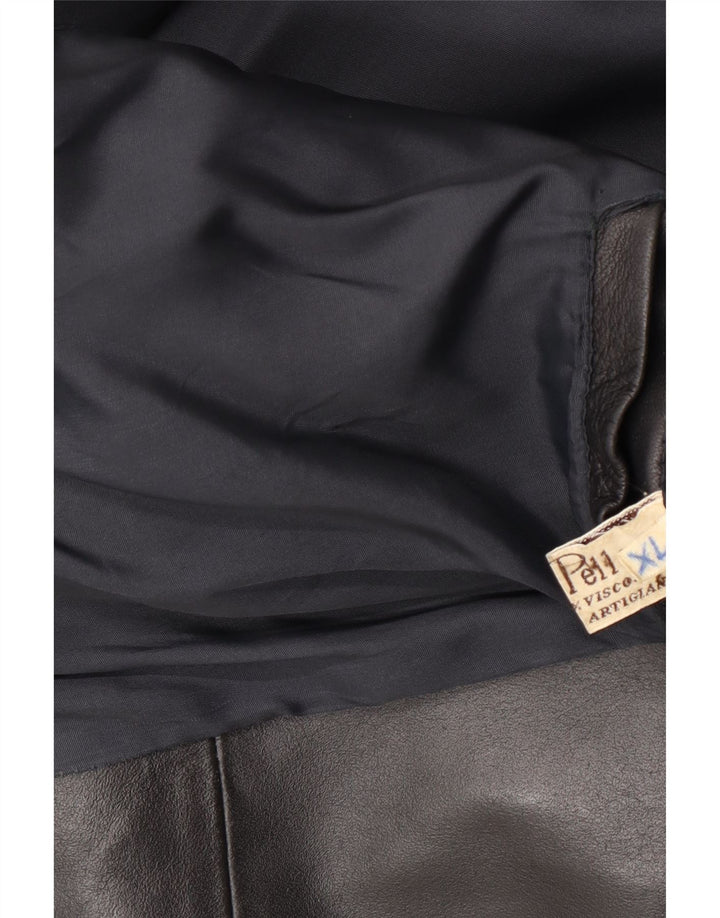 Jaqueta masculina vintage de couro para motociclista UK 42 XL couro preto