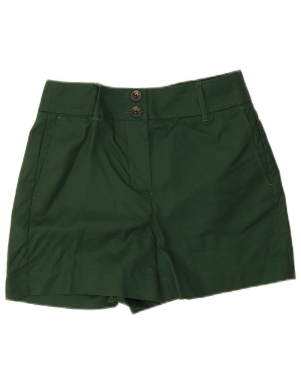 Shorts Chino feminino de cintura alta Boden UK 10 pequeno W28 algodão verde