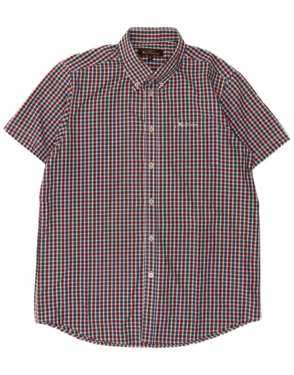 Camisa masculina de manga curta Ben Sherman XL multicolorida guingão