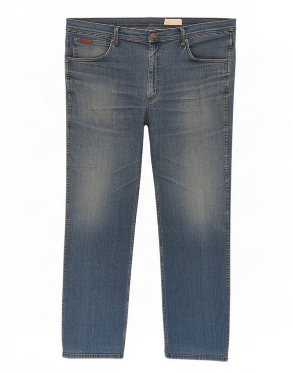 Wrangler Masculino Utah Straight Jeans W40 L32 Azul Algodão