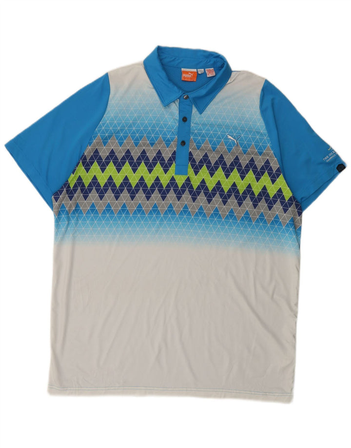 Camisa polo masculina PUMA XL azul colorblock poliéster