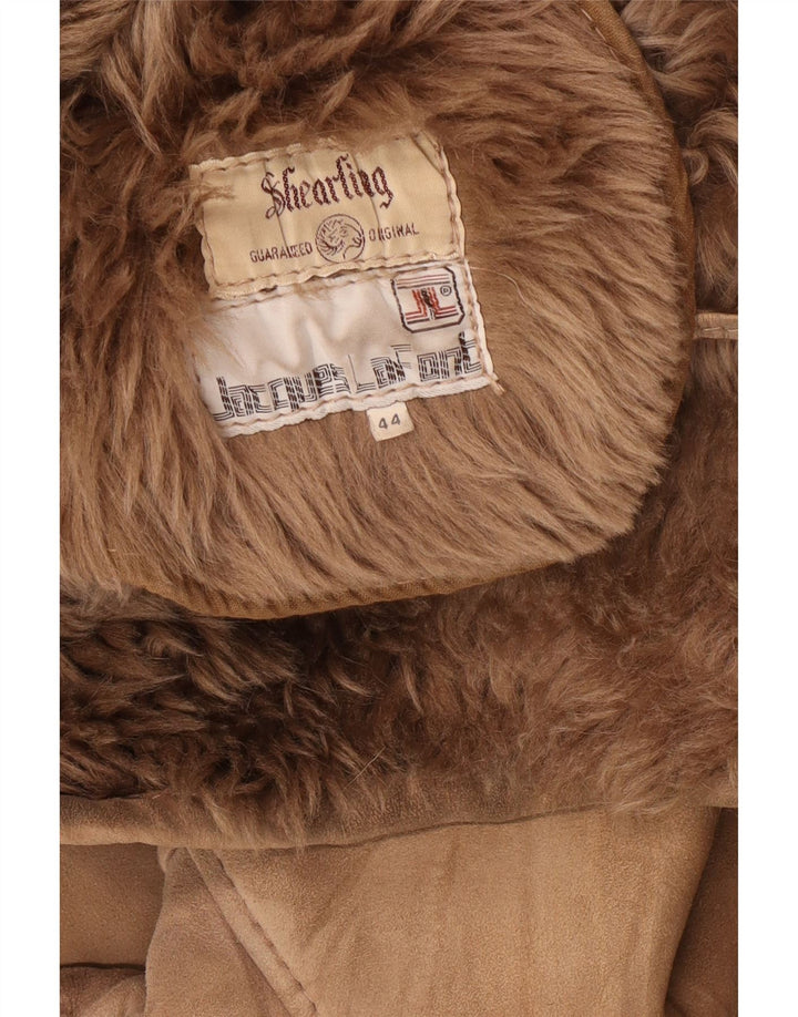 Jaqueta feminina vintage de shearling IT 44 Shearling bege médio