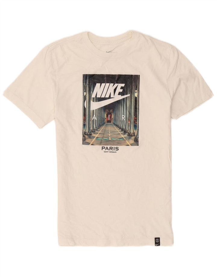 Camiseta Nike masculina gráfica top pequeno algodão branco