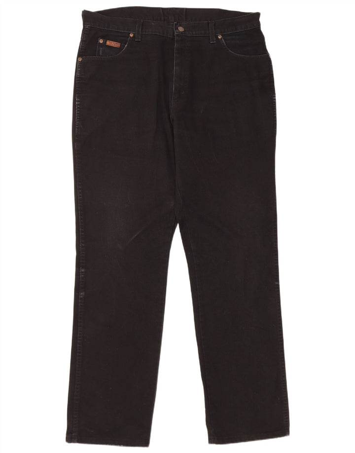 Wrangler Masculino Texas Straight Jeans W38 L34 Algodão Preto