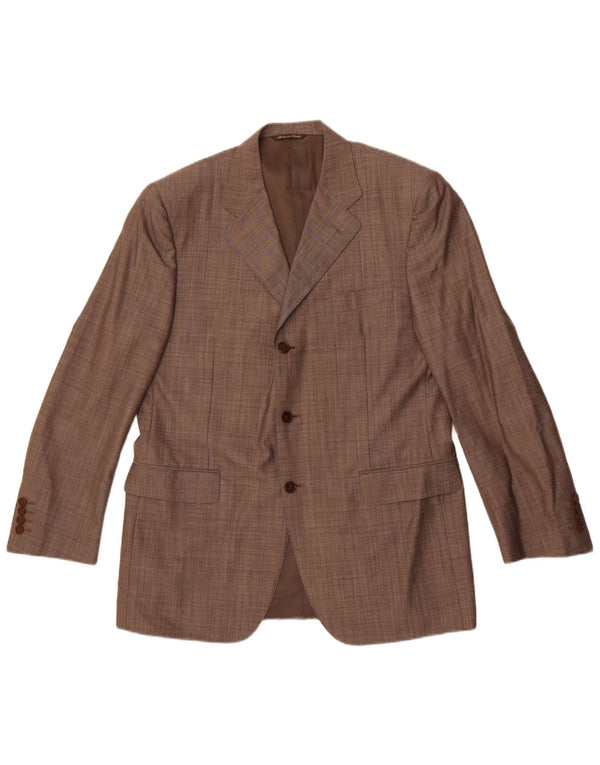 Jaqueta Blazer Masculina Canali com 3 Botões IT 50 Lã Cinza Grande