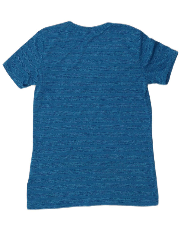 Camiseta feminina Nike Dri Fit Top UK 12 poliéster listrado azul médio