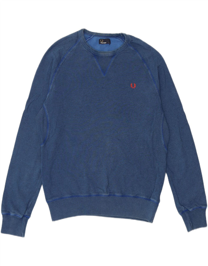Fred Perry moletom masculino jumper grande algodão azul