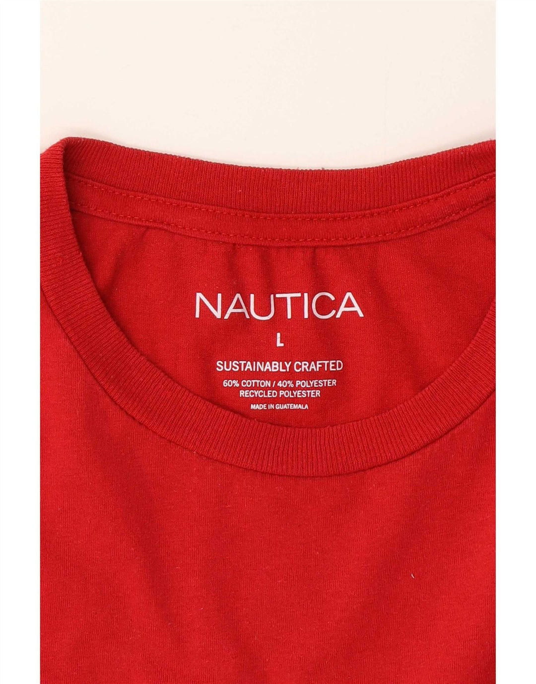 Camiseta masculina gráfica Nautica Top grande de algodão vermelho