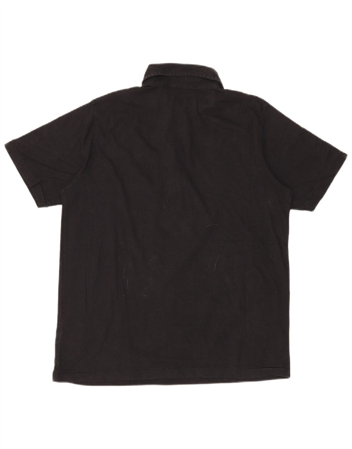 Camisa polo masculina NAPAPIJRI pequena de algodão preto