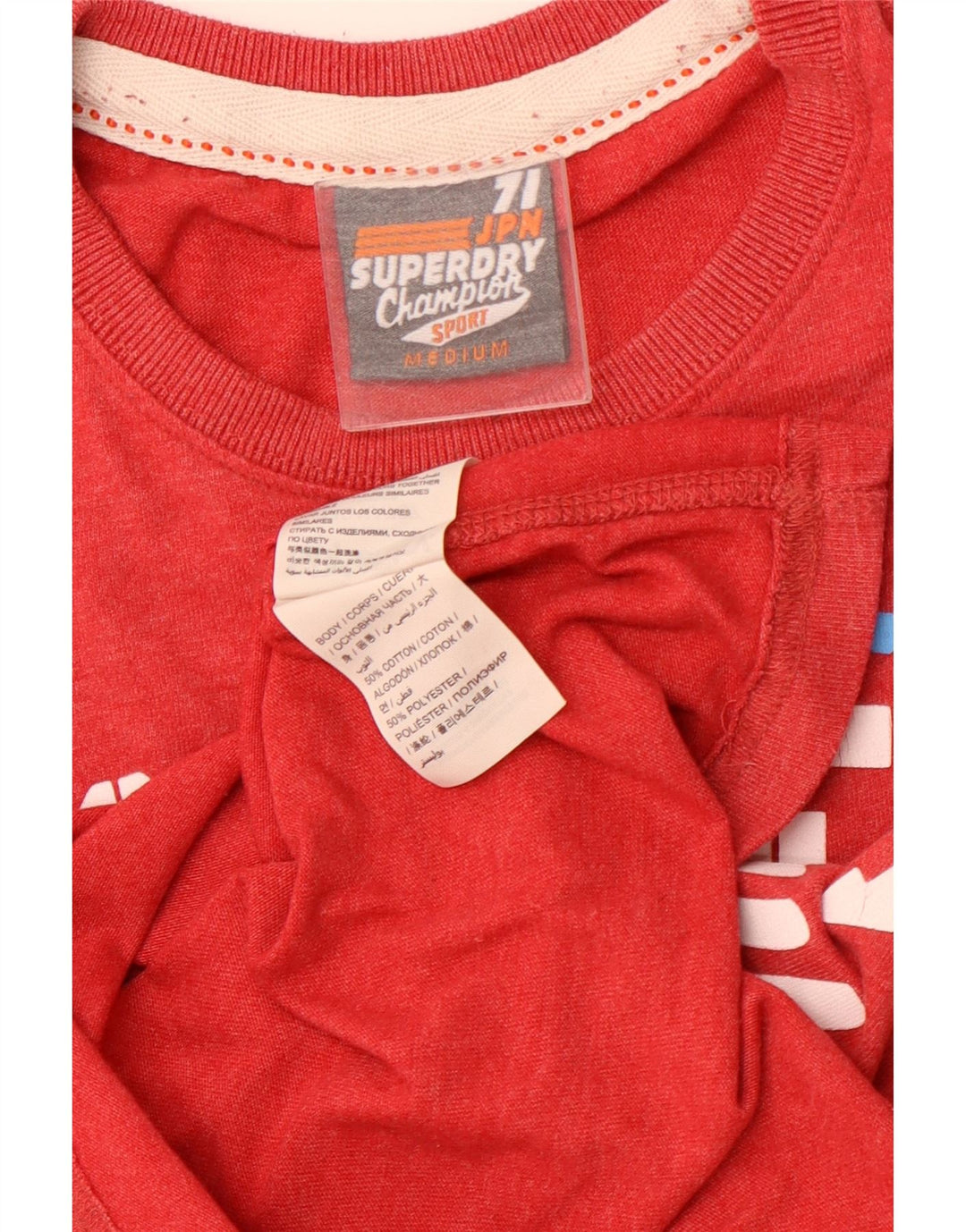 Camiseta masculina gráfica SUPERDRY Top médio algodão vermelho