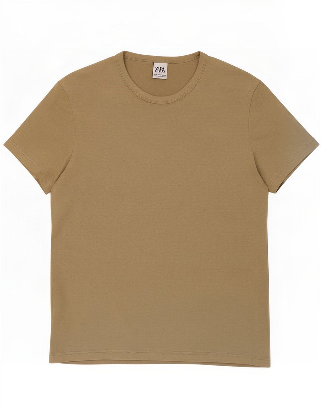 Camiseta masculina Zara Top médio algodão bege