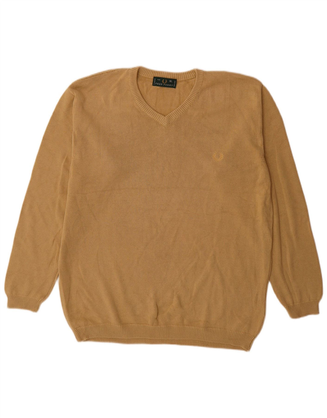 Fred Perry Suéter masculino com decote em V XL algodão bege