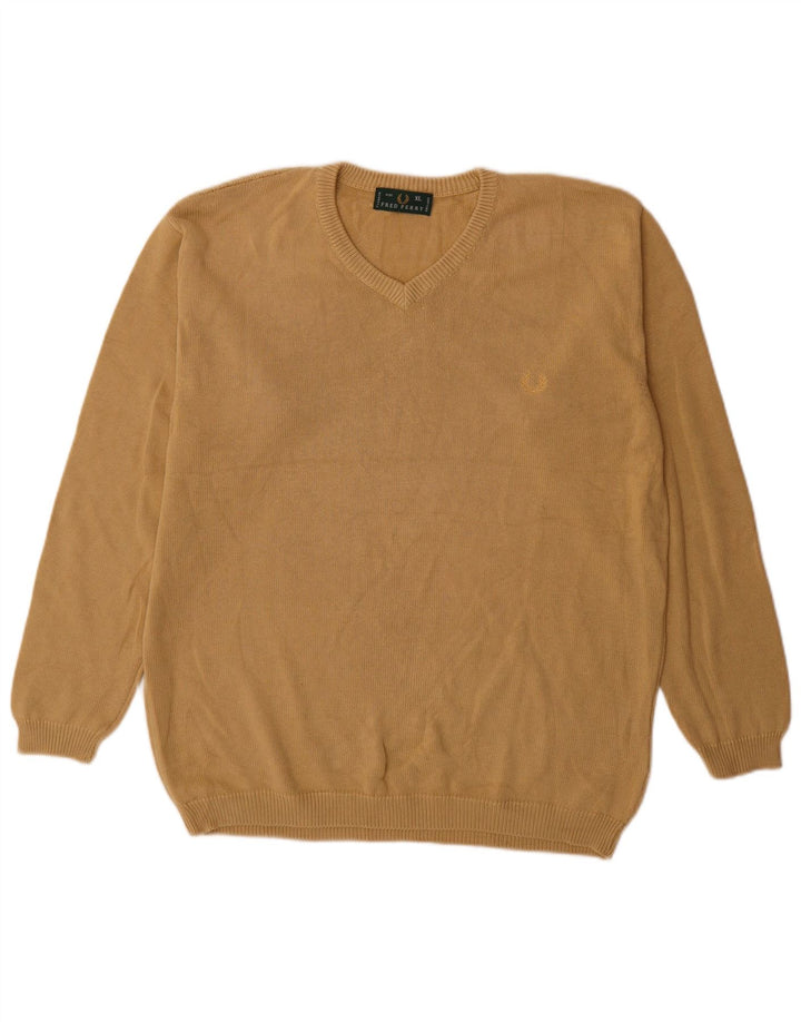 Fred Perry Suéter masculino com decote em V XL algodão bege