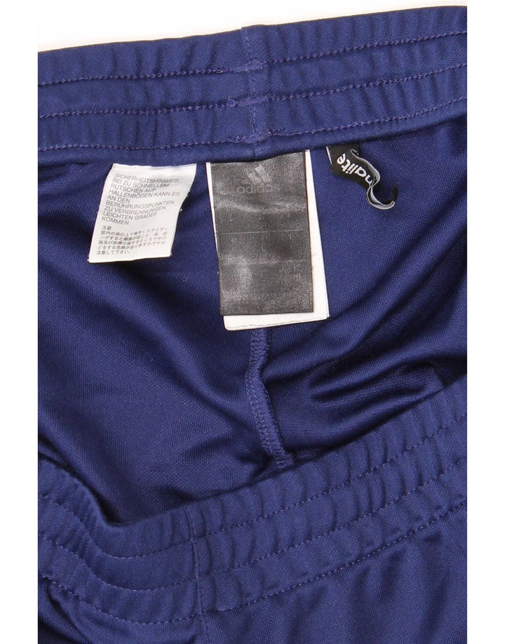 Calça de treino masculina Adidas Climalite grande poliéster azul marinho