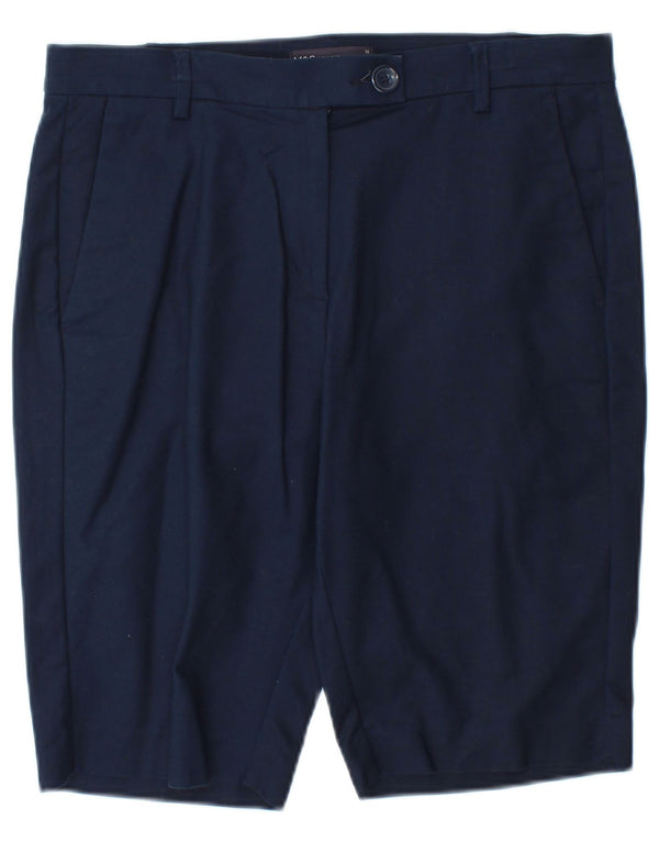 Shorts chino feminino Marks & Spencer Reino Unido 12 médio W30 algodão azul marinho