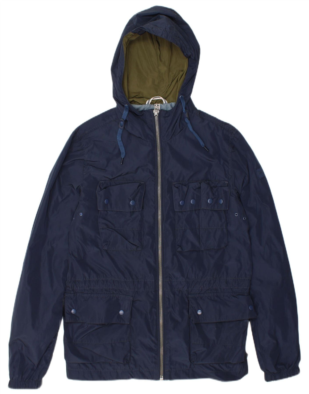 Jaqueta utilitária masculina com capuz Wrangler Reino Unido 36 poliéster azul marinho pequeno