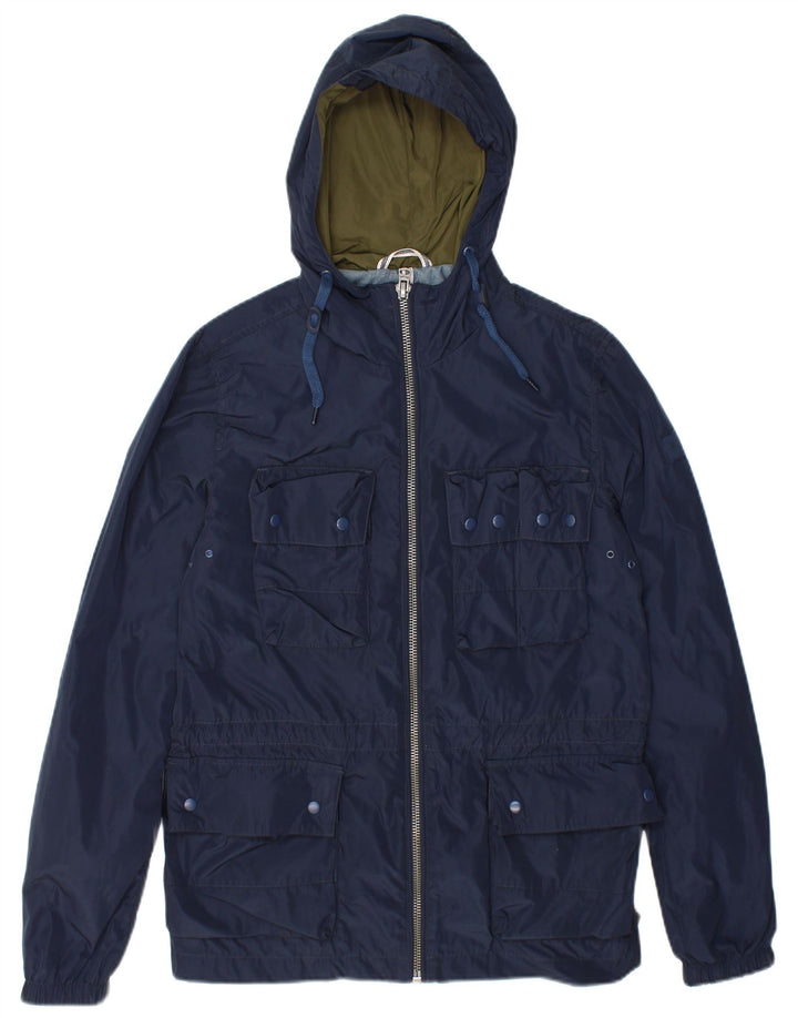 Jaqueta utilitária masculina com capuz Wrangler Reino Unido 36 poliéster azul marinho pequeno