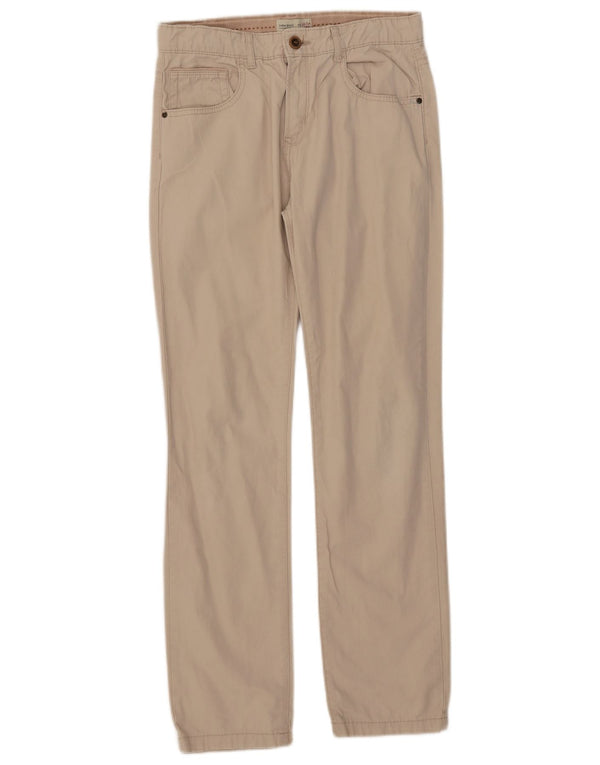 Calça Zara Boys Straight Casual 13-14 Anos W28 L29 Algodão Bege