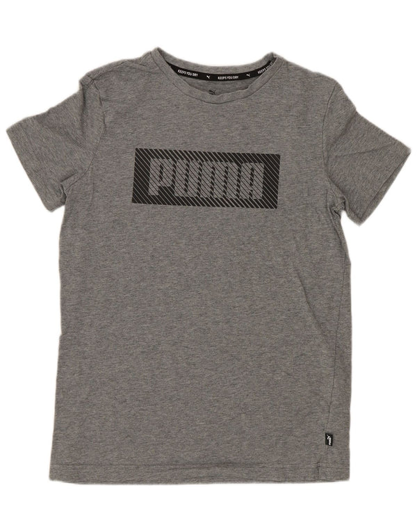 Camiseta Puma Boys Graphic Top 13-14 Anos Cinza Algodão Flecked