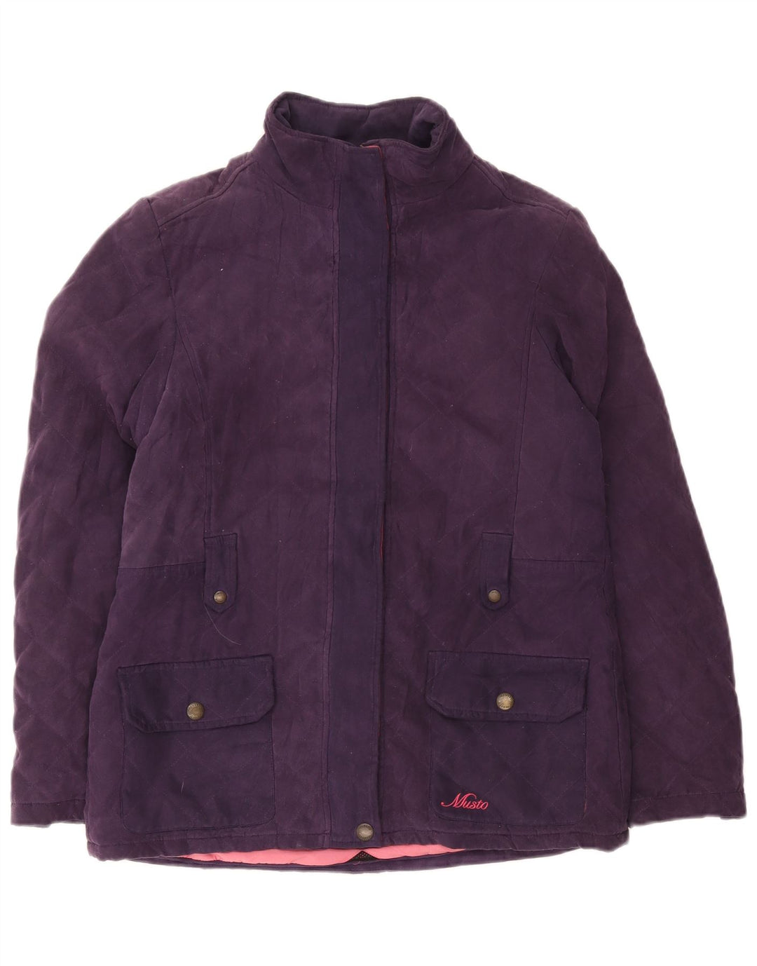 Jaqueta acolchoada feminina Musto Signature UK 14 grande poliéster roxo