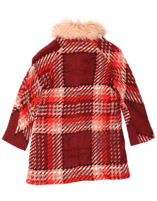 Sobretudo feminino Zara UK 6 XS xadrez vermelho