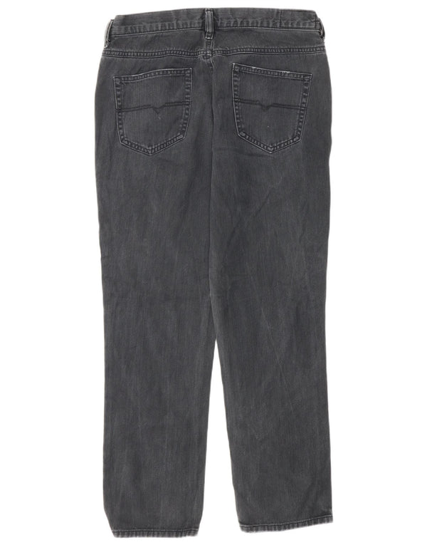 Diesel Womens Belthy-Ankle Distressed Slim Straight Jeans W29 L27 Cinza