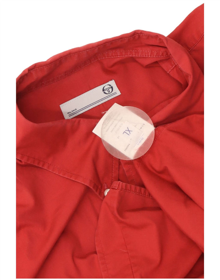 Camisa masculina de manga curta Sergio Tacchini XL algodão vermelho