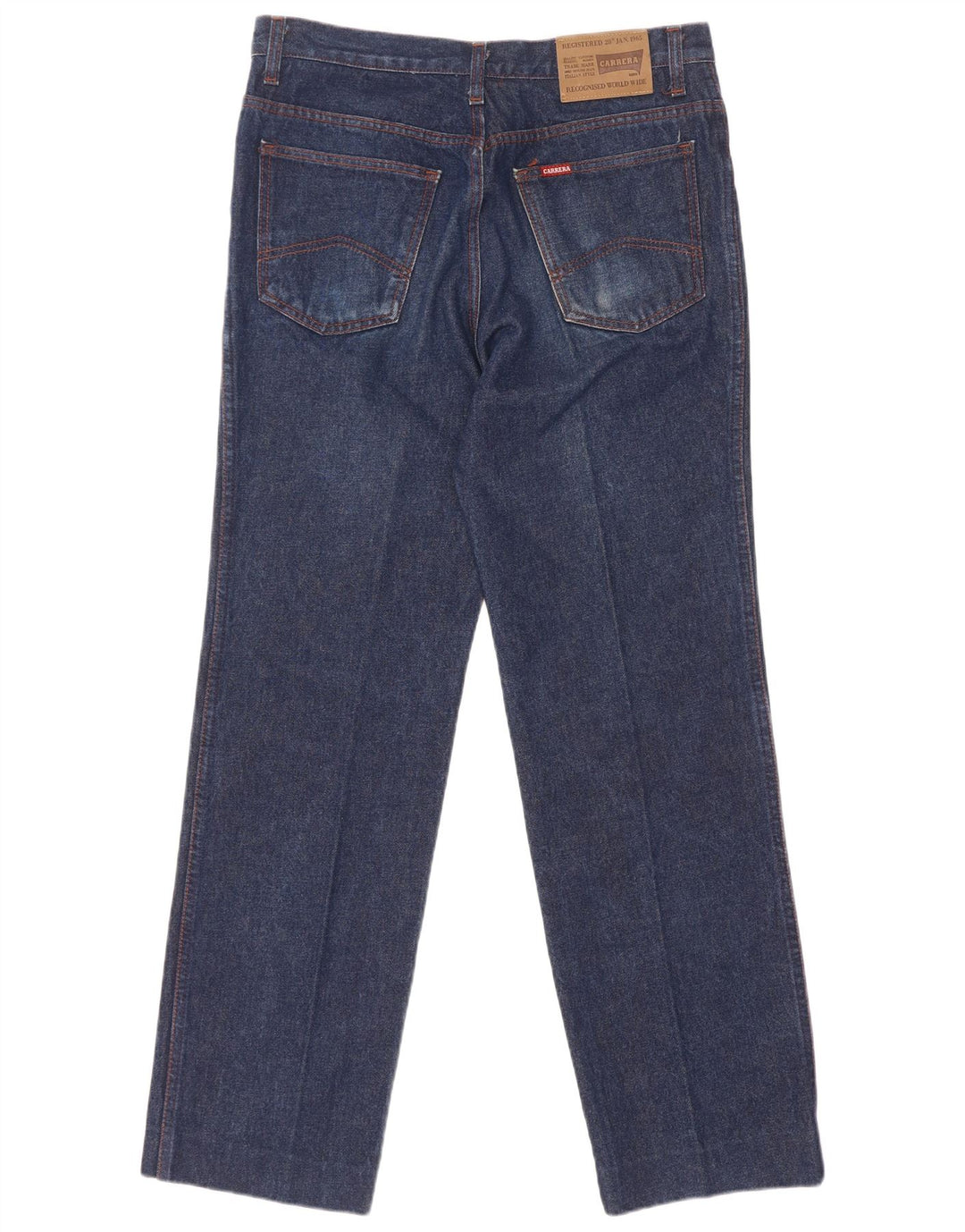 Carrera Mens Straight Jeans W34 L31 Azul Marinho Algodão