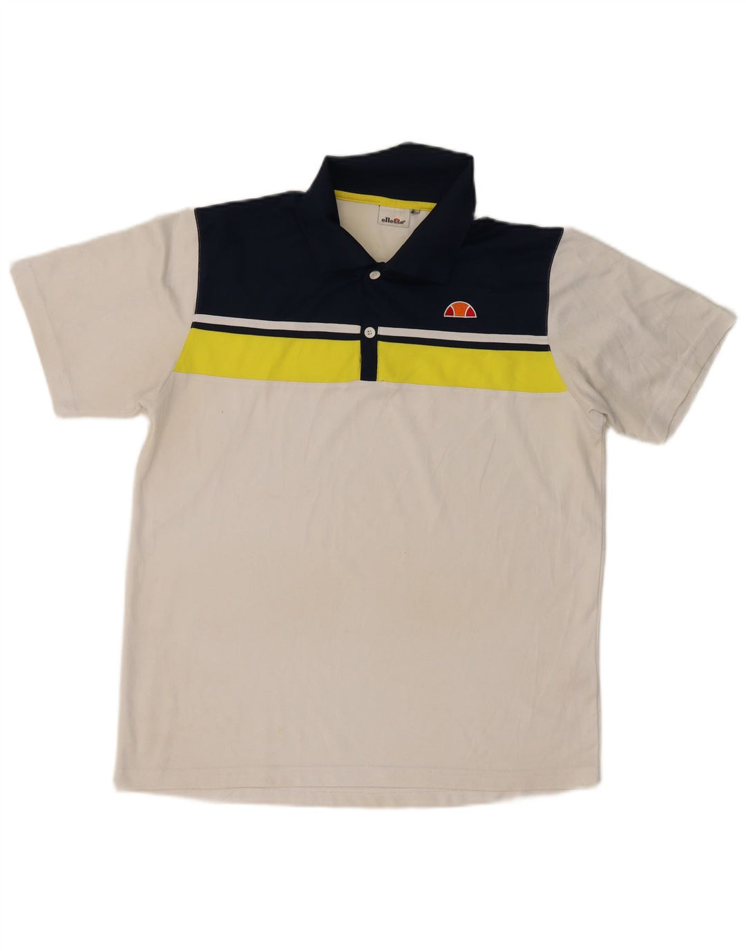 Camisa polo masculina ELLESSE grande poliéster colorblock branco